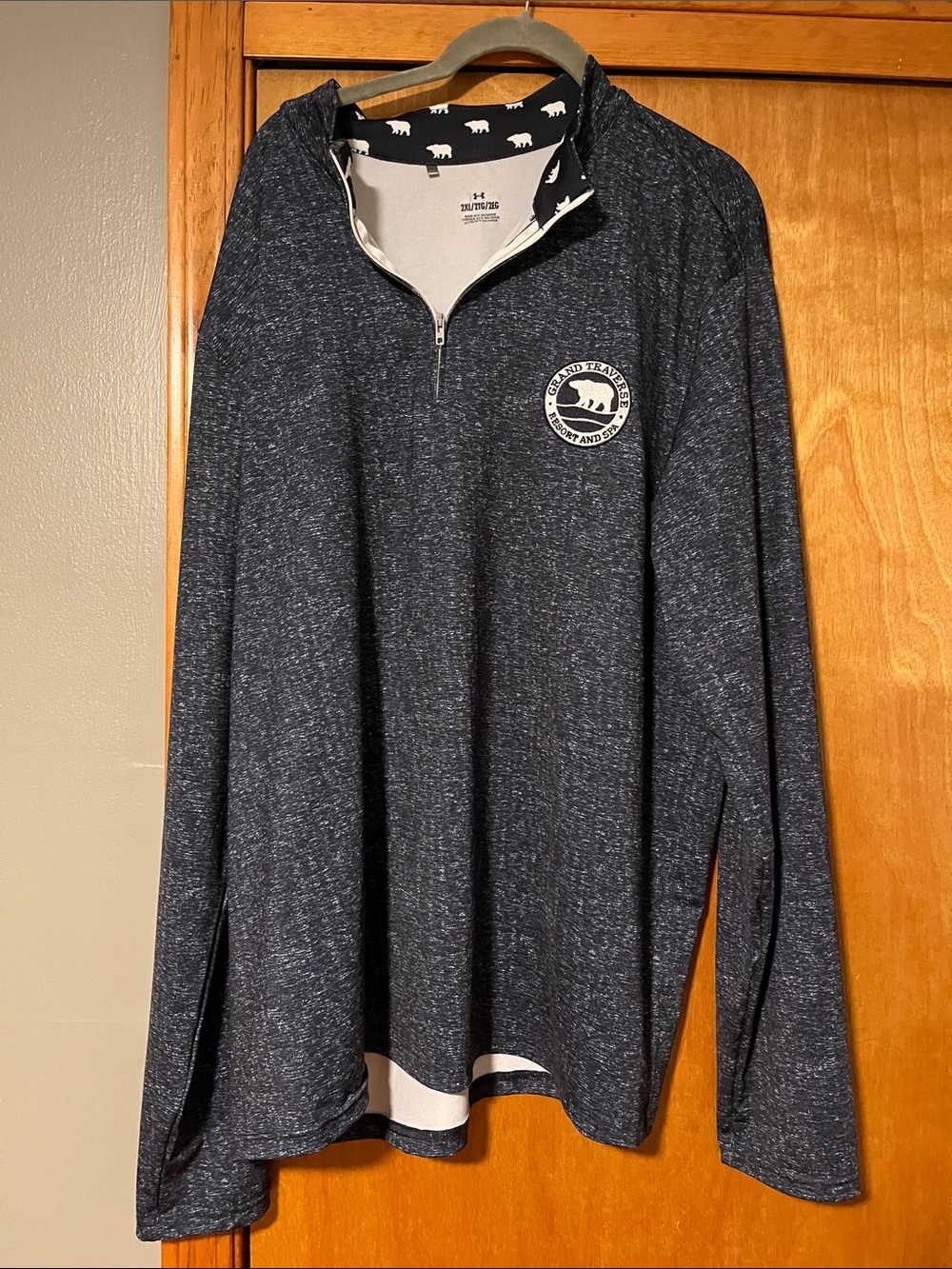 Under Armour Men's Navy Heather Quarter-Zip Pullover Grand Traverse